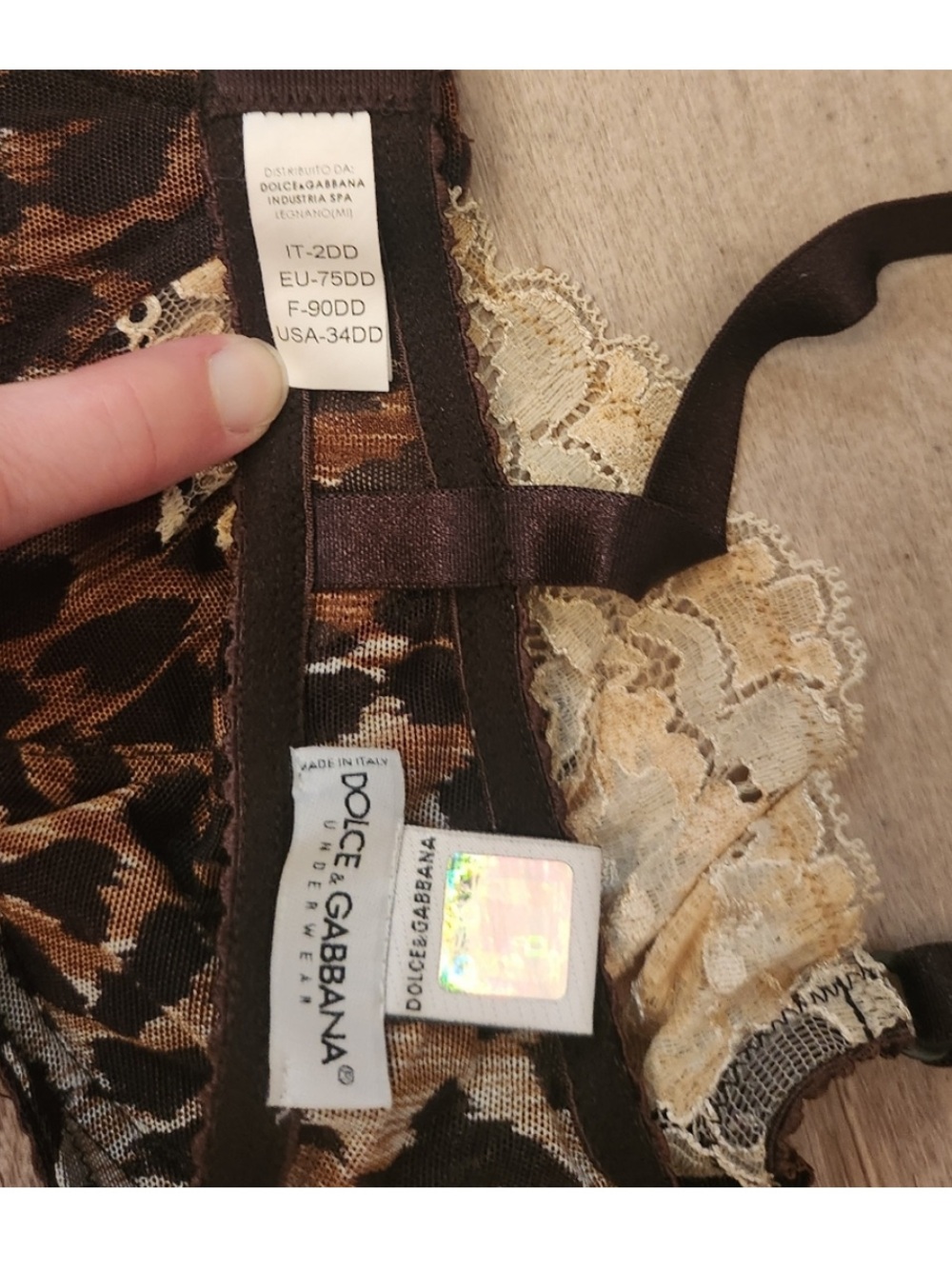 Dolce & Gabbana Leopard Lace Lingerie Set 34D L XL Bra & Underwear - Picture 4 of 9